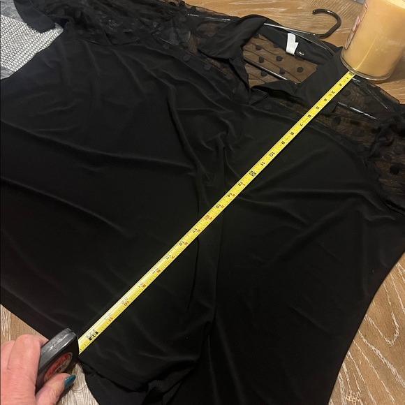 T.J.Maxx Black Sheer Polka Dot Blouse - Picture 8 of 10